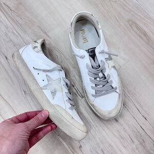 Mi.iM white silver star fashion slip on sneakers shoes Sz 8.5 great condition